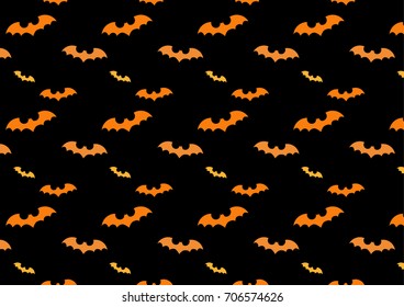 Abstract Seamless Pattern Halloween with bats, vector background design.