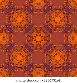 Abstract seamless pattern in Halloween colors. Endless vector illustration. May be used for design fabric, wrapping paper, covers, backgrounds.