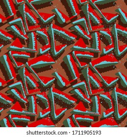 Abstract seamless pattern with hand draw triangles. 