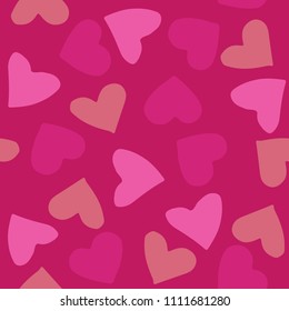 Abstract seamless pattern with hand drawn hearts. Valentines Day illustration. Design for gift wrap ping paper, textile prints and romantic decorations.