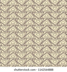 Abstract seamless pattern with hand drawn geometrical shapes. Monochrome print. Vector illustration.