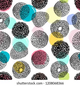 Abstract seamless pattern with hand drawn textures.