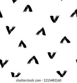 Abstract seamless pattern with hand drawn brush strokes. Geometric pattern for wrapping paper. 