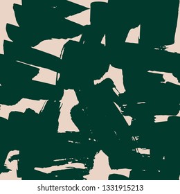 Abstract seamless pattern with hand drawn brush strokes. Vector painted background.