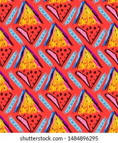Abstract seamless pattern with hand drawn scribbles, scruffy doodles. Modern art. Creative background. Unique design. Wallpaper, textile, wrapping, print on clothes, label, header. Vector illustration
