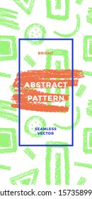 Abstract seamless pattern with hand drawn paint textures for vector creative background. Pastel pattern background
with universal artistic design elements, brushes  in trendy style for print and web.