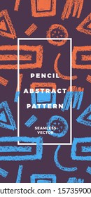 Abstract seamless pattern with hand drawn paint textures for vector creative background. Pastel pattern background
with universal artistic design elements, brushes  in trendy style for print and web.