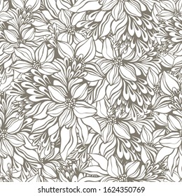 Abstract seamless pattern with hand drawn textures. Vector background.