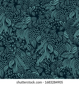 Abstract seamless pattern with hand drawn textures. Vector background.