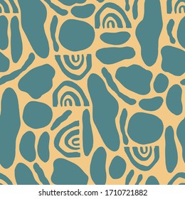 Abstract seamless pattern with hand drawn textures. Vector background.