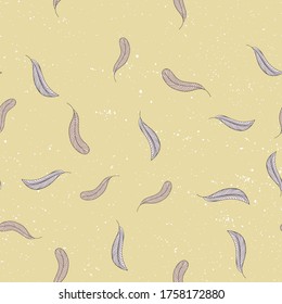 Abstract seamless pattern with hand drawn twigs, plants and plants. Beautiful modern texture with doodle elements.  background for your design, backdrops, wrapping, fabric print