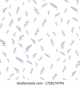 Abstract seamless pattern with hand drawn twigs, plants and plants. Beautiful modern texture with doodle elements.  Monochrome background for your design, backdrops, wrapping, fabric print
