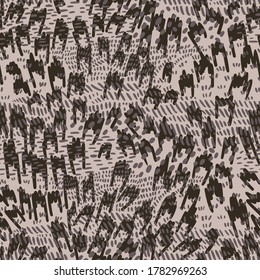 Abstract seamless pattern with hand drawn small geometric shapes. Doodle and dashed spotty lines texture. Good for textile, fabric, background or wrapping design. Simple minimalist style.