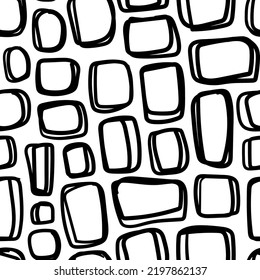 Abstract seamless pattern. Hand drawn vector illustration. Pen or marker doodle sketch. Black and white scribble