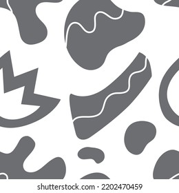 Abstract seamless pattern. Hand drawn organic shapes, doodles  elements.