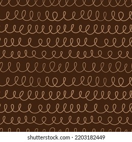 Abstract seamless pattern. Hand drawn vector illustration. Pen or marker doodle sketch. Brown scribble