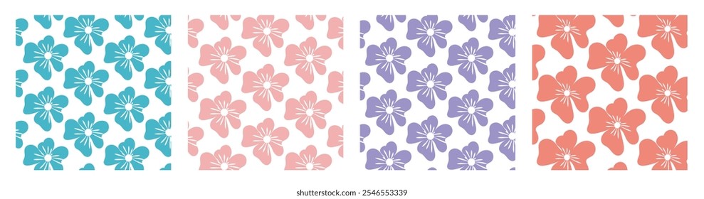 Abstrato padrão sem costura com mão desenhado vintage groovy margaridas flores. 