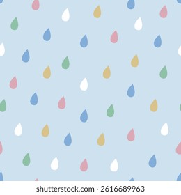 Abstract seamless pattern of hand drawn doodle drop elements. Scandinavian design style. Vector illustration for textile, backgrounds etc