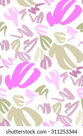 Abstract seamless pattern with hand drawn elements on white background , vector illustration