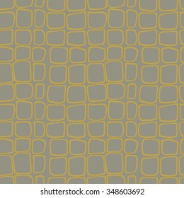 Abstract seamless pattern with hand drawn ink squares mosaic. Simple textured background