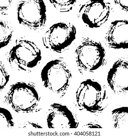 Abstract seamless pattern with hand drawn circles. 