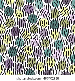 Abstract seamless pattern with hand drawn textures.