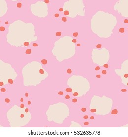 Abstract seamless pattern with hand drawn dots. Simple and Beautiful vector background with colorful brushstrokes. Vector painted texture for your design. Vector texture with painted elements.