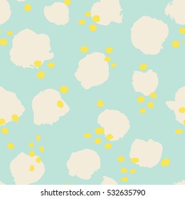 Abstract seamless pattern with hand drawn dots. Simple and Beautiful vector background with colorful brushstrokes. Vector painted texture for your design. Vector texture with painted elements.