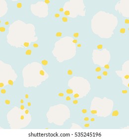 Abstract seamless pattern with hand drawn dots. Simple and Beautiful vector background with colorful brushstrokes. Vector painted texture for your design. Vector texture with painted elements.