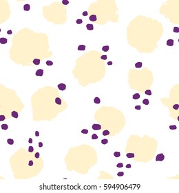 Abstract seamless pattern with hand drawn dots. Simple and Beautiful vector background with colorful brushstrokes. Vector texture with painted elements.