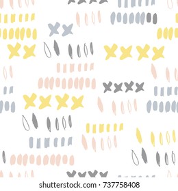 Abstract seamless pattern with hand drawn textures.