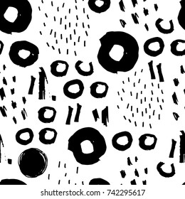 Abstract seamless pattern with hand drawn textures.