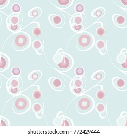 Abstract Seamless Pattern. Hand Drawn Background with Floral Element.