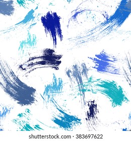 Abstract seamless pattern. Hand made painterly elements. Vector background. 