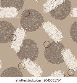 Abstract seamless pattern of hand-drawn spots and circles