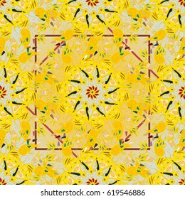 Abstract seamless pattern with handmade doodle. Background from mandala can be used for wallpaper, pattern fills, web page background, surface textures.