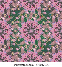 Abstract seamless pattern with handmade doodle. Background from mandala can be used for wallpaper, pattern fills, web page background, surface textures.