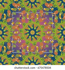 Abstract seamless pattern with handmade doodle. Background from mandala can be used for wallpaper, pattern fills, web page background, surface textures.