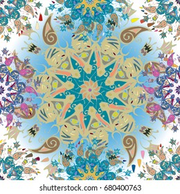 Abstract seamless pattern with handmade doodle. Background from mandala can be used for wallpaper, pattern fills, web page background, surface textures.