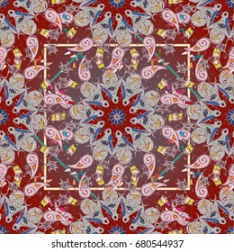 Abstract seamless pattern with handmade doodle. Background from mandala can be used for wallpaper, pattern fills, web page background, surface textures.