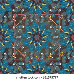 Abstract seamless pattern with handmade doodle. Background from mandala can be used for wallpaper, pattern fills, web page background, surface textures.