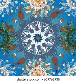 Abstract seamless pattern with handmade doodle. Background from mandala can be used for wallpaper, pattern fills, web page background, surface textures.