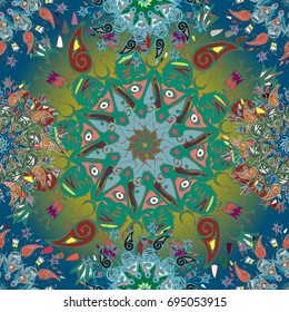 Abstract seamless pattern with handmade doodle. Background from mandala can be used for wallpaper, pattern fills, web page background, surface textures.