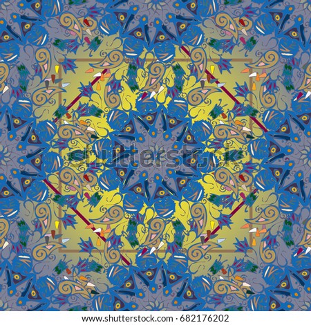 Abstract seamless pattern with handmade doodle. Background from mandala can be used for wallpaper, pattern fills, web page background, surface textures.