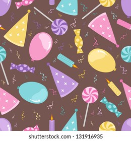 Abstract seamless pattern for Happy Birthday.