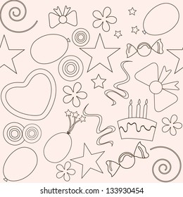 Abstract seamless pattern for Happy Birthday.