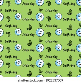 Abstract. seamless pattern Happy earth day background. Design for pillow, print, fashion, clothing, fabric, gift wrap, mask face. Vector.