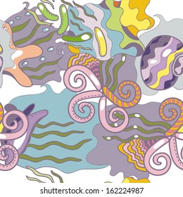 Abstract seamless pattern of harmonious colors on the marine theme