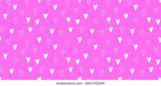 Abstract seamless pattern with heart shapes. Romantic hand drawn vector design illustration. Colorful background for surface 
