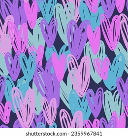 Abstract seamless pattern with heart. Pattern for textiles, fabrics, clothes, backpacks, web, bed linen, wrapping paper.